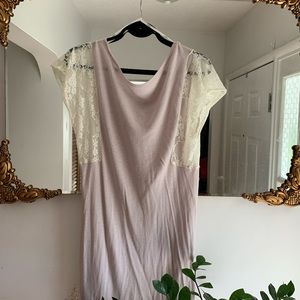 Covet—cashmere blend Long sweater dress with lace sleeves